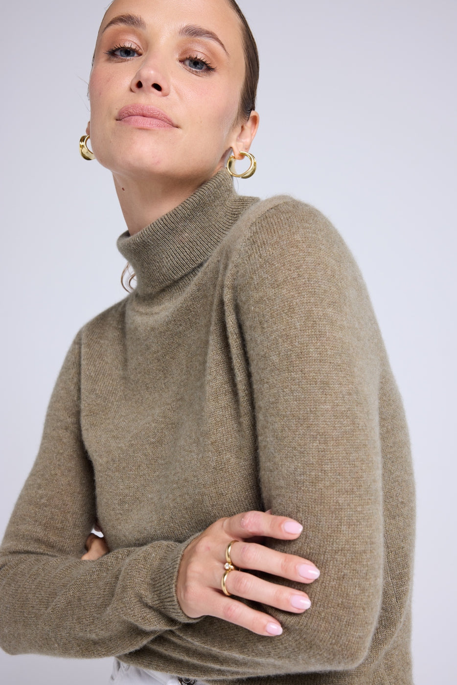 Maglione a Collo Alto Zoe - Verde Kaki