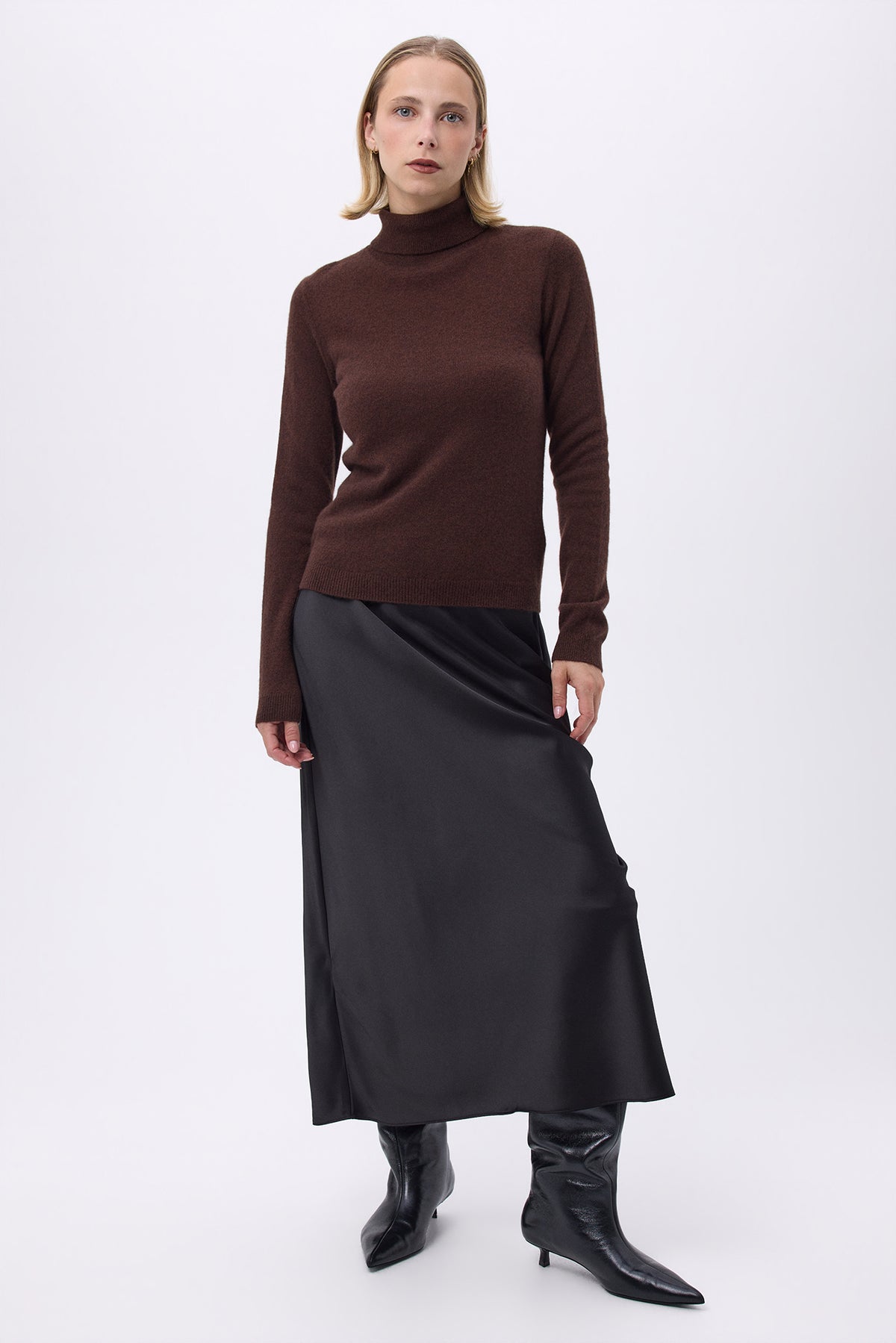 Pull Col Roule F Zoe - Marron - Femme