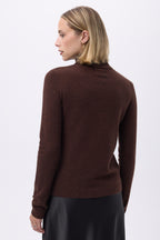 Pull Col Roule F Zoe - Marron - Femme