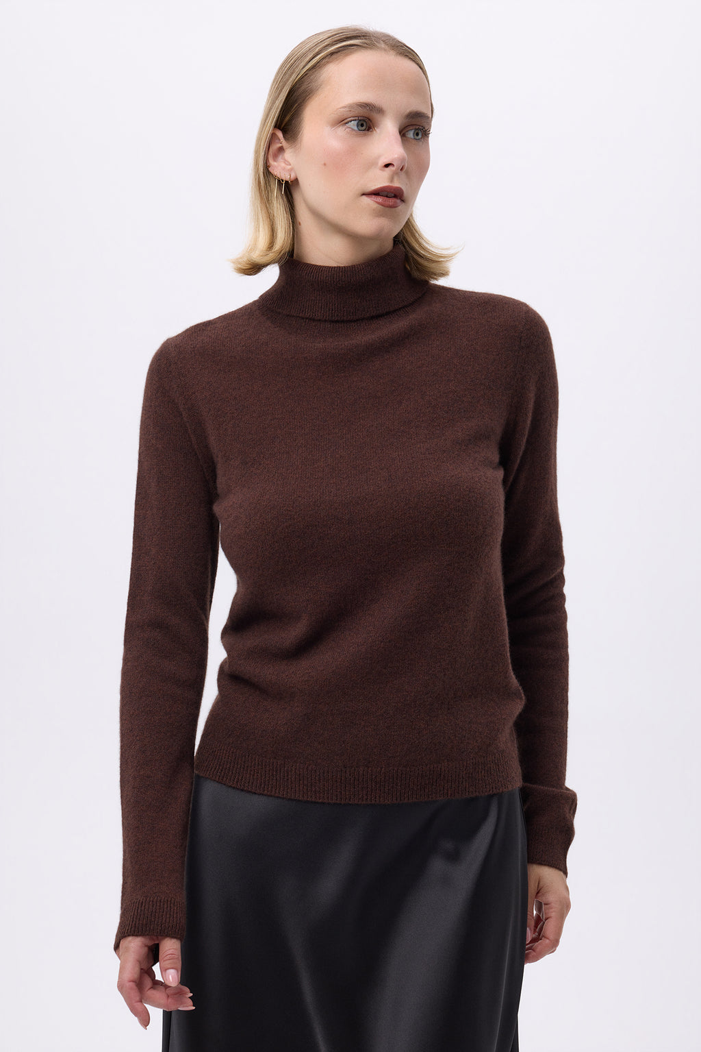 Pull Col Roule F Zoe - Marron - Femme
