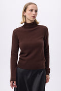 Pull Col Roule F Zoe - Marron - Femme