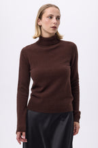 Pull Col Roule F Zoe - Marron - Femme