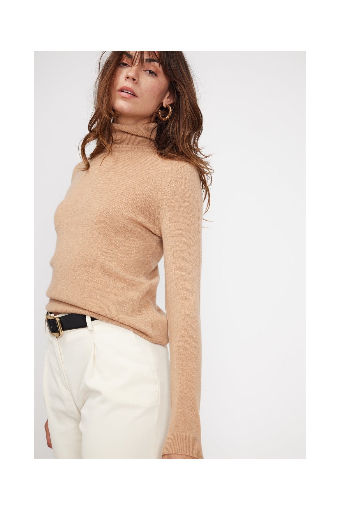 Pull Col Roule Zoe - Beige