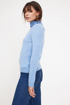 Jersey de Cuello Vuelto Zoe - Azul Celeste