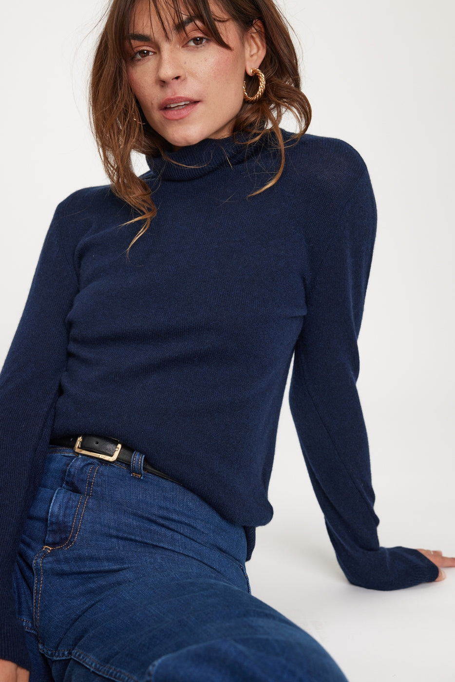 Maglione a Collo Alto Zoe - Blu Marino
