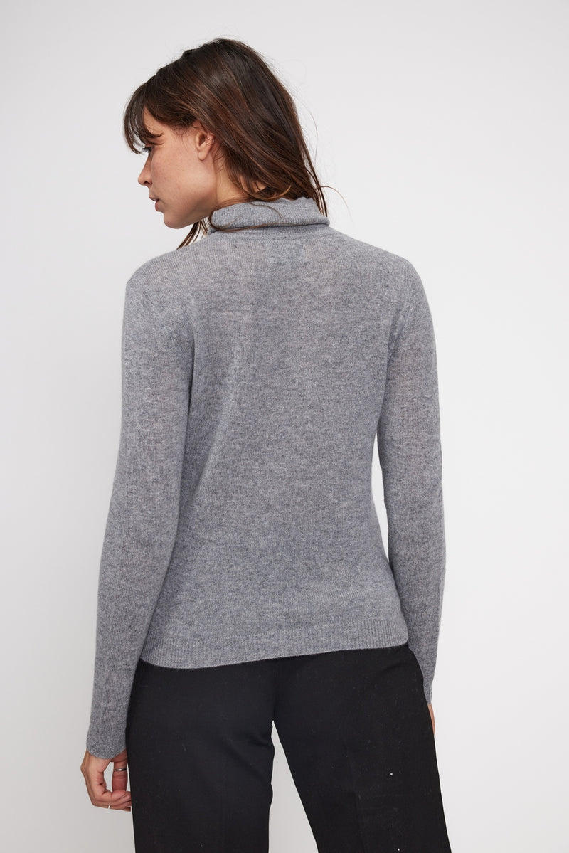 Pull Col Roulé Zoe - Gris Fonce - 100% Cachemire Oeko-Tex - Femme