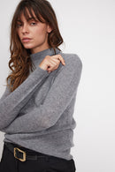 Pull Col Roulé Zoe - Gris Fonce - 100% Cachemire Oeko-Tex - Femme