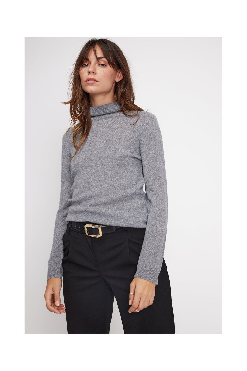 Zoe Roll-Neck Jumper - Dark Grey