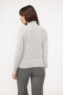 Pull Col Roule Zoe - Gris Clair