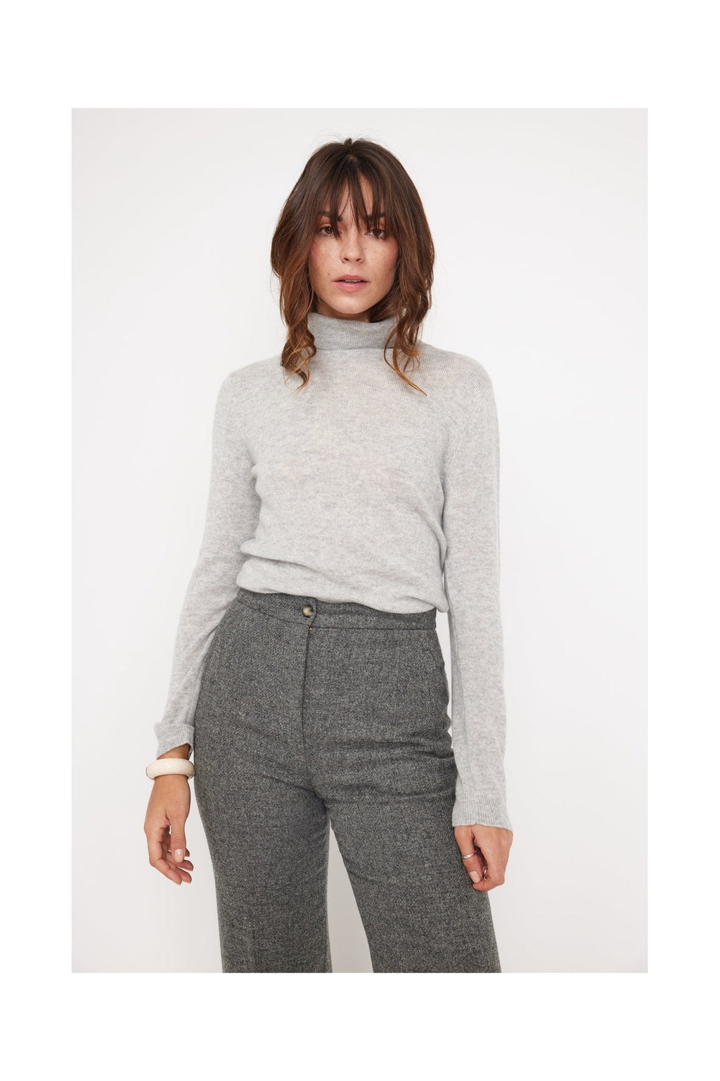 Maglione a Collo Alto Zoe - Grigio Chiaro