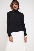 Pull Col Roulé Zoe - Noir - 100% Cachemire Oeko-Tex - Femme