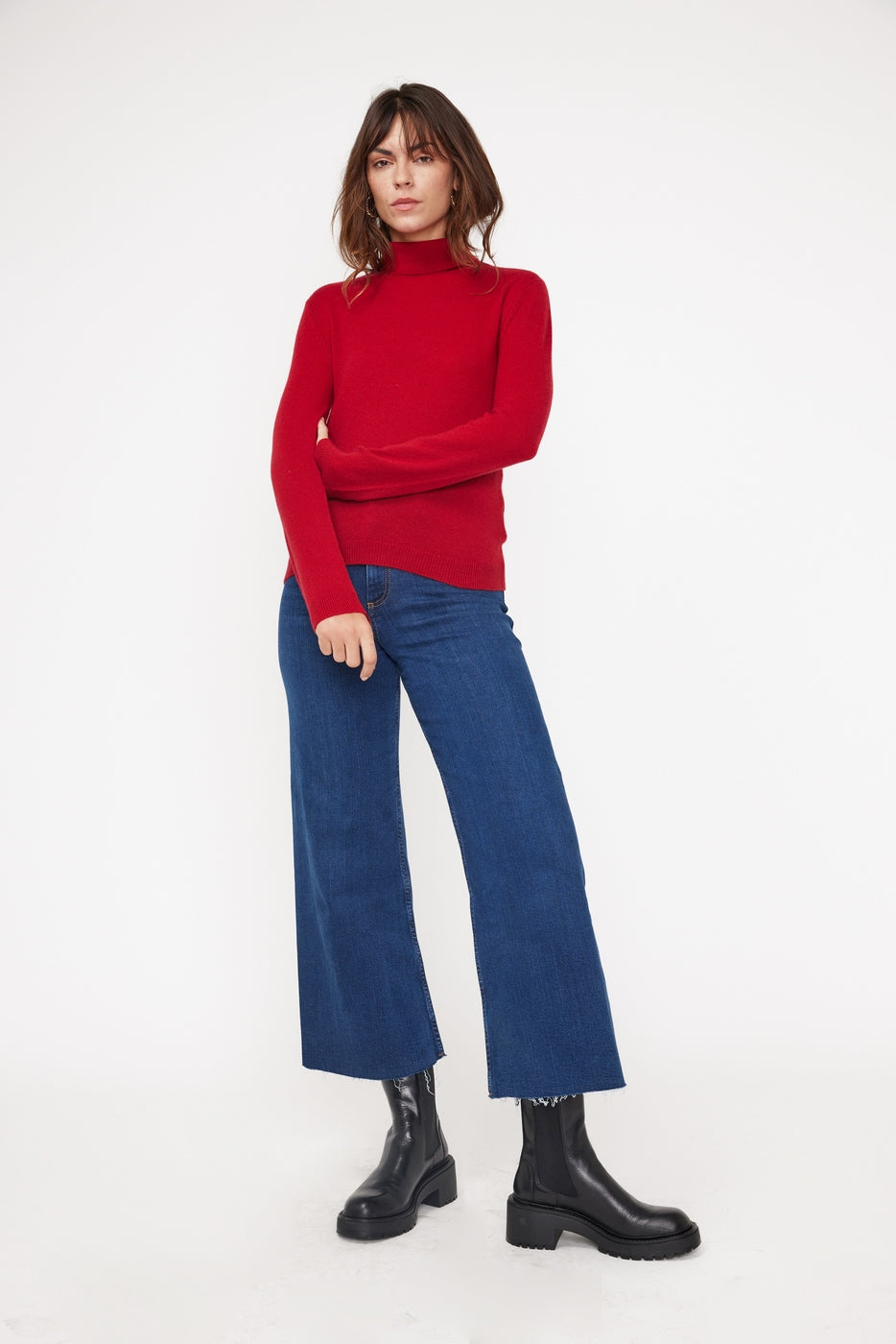 Zoe Roll-Neck Jumper - Burgundy Red