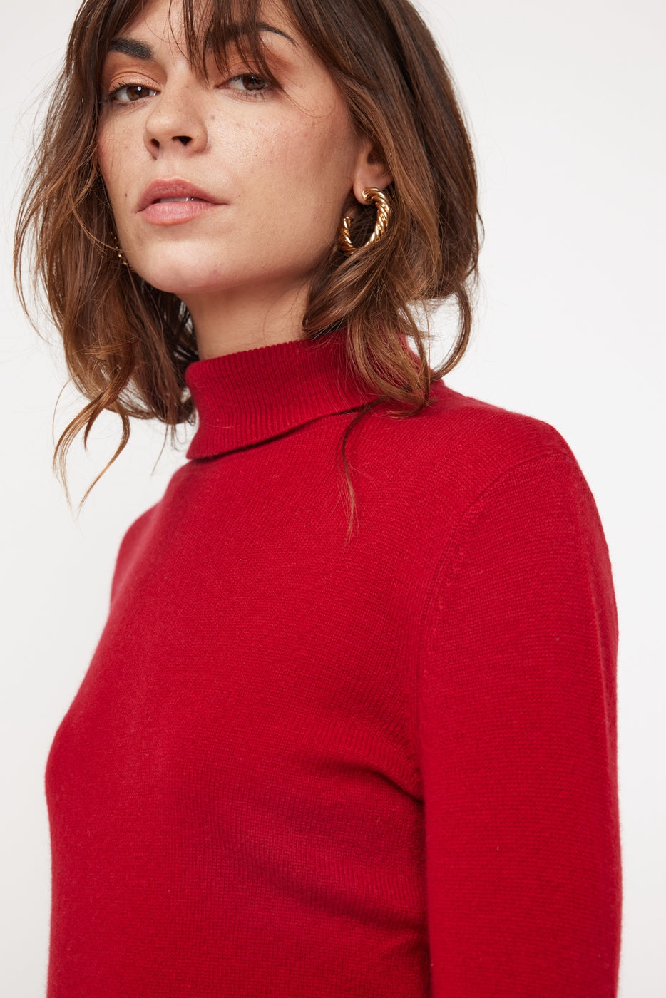 Zoe Roll-Neck Jumper - Burgundy Red