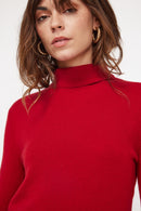 Pull Col Roulé Zoe - Rouge - 100% Cachemire Oeko-Tex - Femme