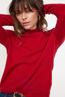 Pull Col Roulé Zoe - Rouge - 100% Cachemire Oeko-Tex - Femme