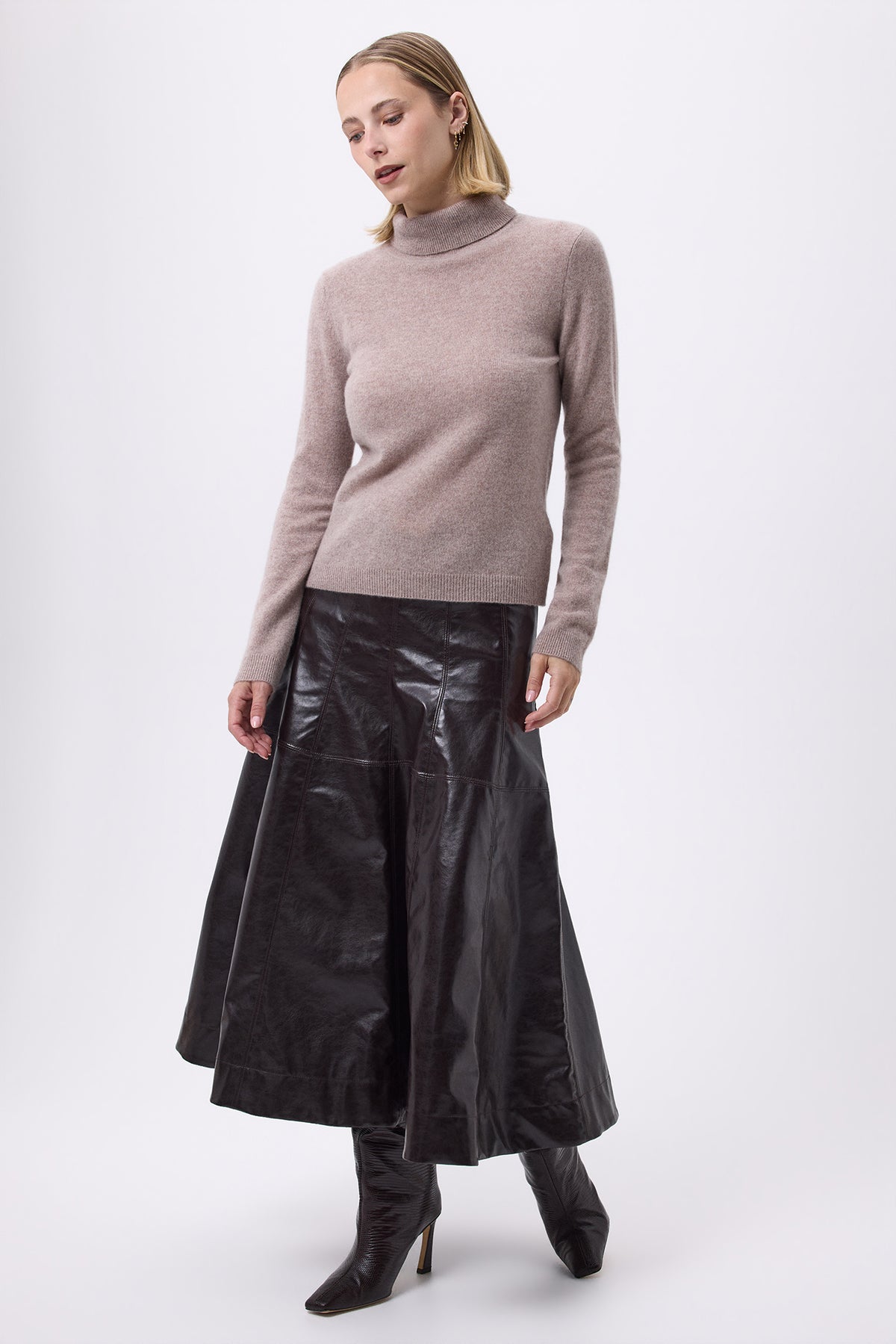 Pull Col Roule F Zoe - Taupe - Femme