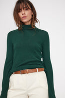 Zoe Turtleneck Sweater - Pine Green - 100% Oeko-Tex Cashmere - Woman