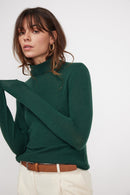 Zoe Turtleneck Sweater - Pine Green - 100% Oeko-Tex Cashmere - Woman