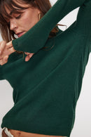 Pull Col Roulé Zoe - Vert Sapin - 100% Cachemire Oeko-Tex - Femme