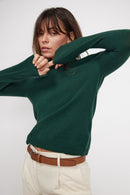 Zoe Turtleneck Sweater - Pine Green - 100% Oeko-Tex Cashmere - Woman