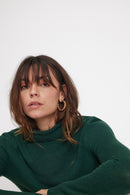 Pull Col Roule Zoe - Vert Bouteille