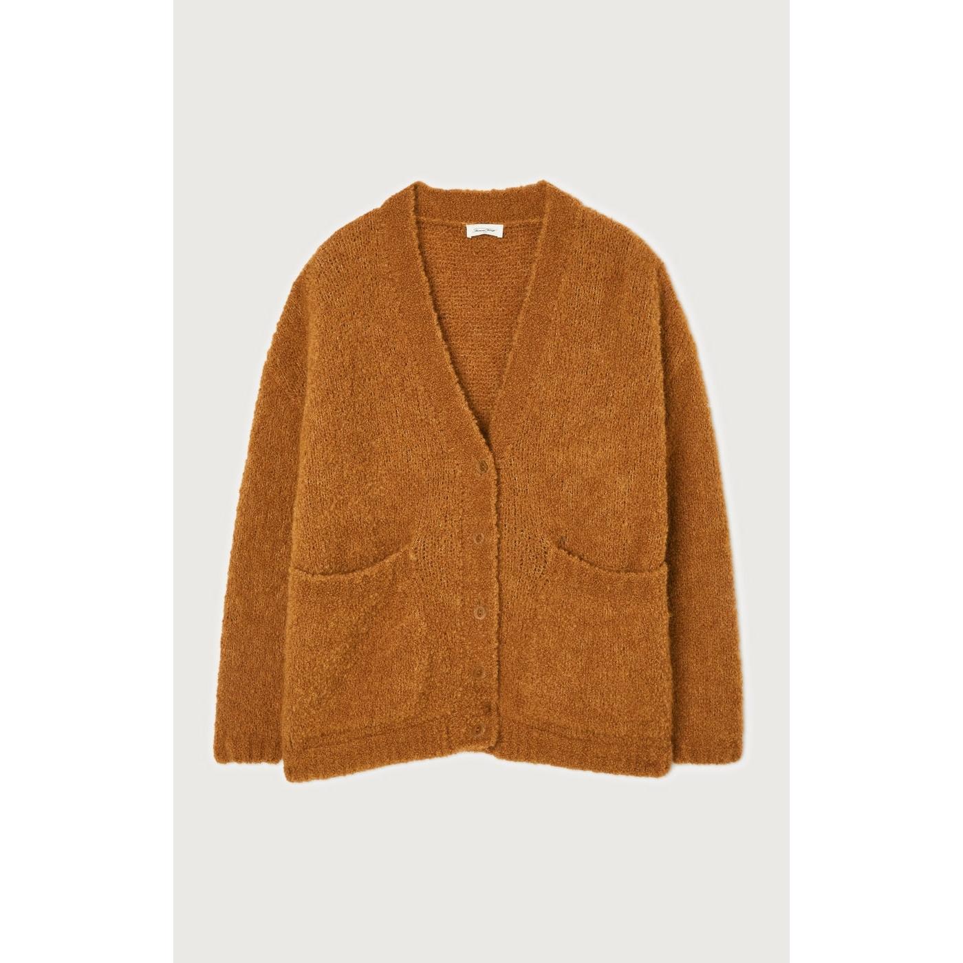 V-Neck Cardigan - Camel Marl - Women