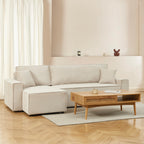 Zola - Sofá rinconero convertible y reversible de 4 plazas - Pana beige