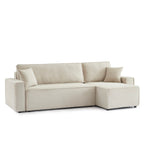 Zola - Sofá rinconero convertible y reversible de 4 plazas - Pana beige