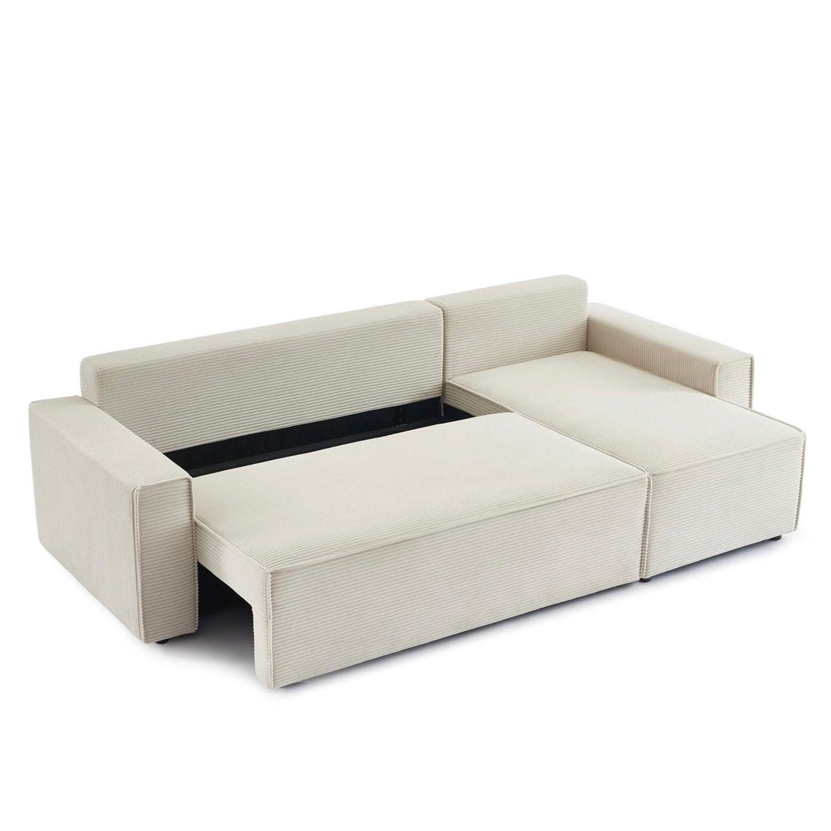 Zola - Sofá rinconero convertible y reversible de 4 plazas - Pana beige