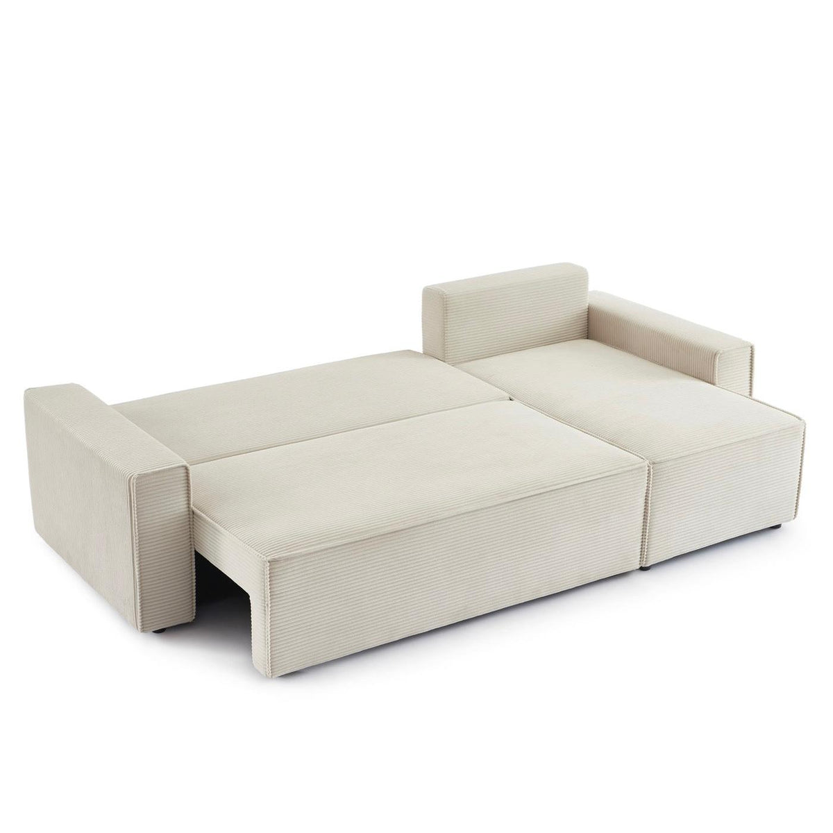 Zola - Sofá rinconero convertible y reversible de 4 plazas - Pana beige