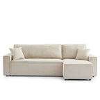 Zola - Sofá rinconero convertible y reversible de 4 plazas - Pana beige