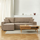Convertible & Reversible 4-Seater Corner Sofa - Zola - Corduroy - Taupe