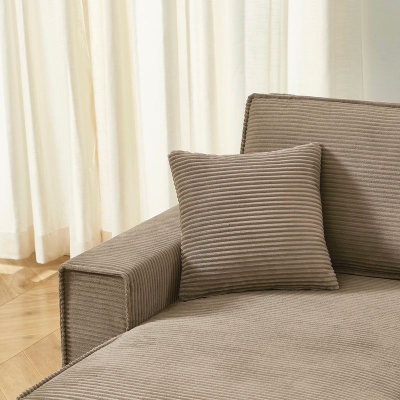 Convertible & Reversible 4-Seater Corner Sofa - Zola - Corduroy - Taupe