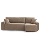 Convertible & Reversible 4-Seater Corner Sofa - Zola - Corduroy - Taupe