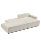 Zola - Divano angolare destro aperto trasformabile a 4 posti - Velluto a coste beige