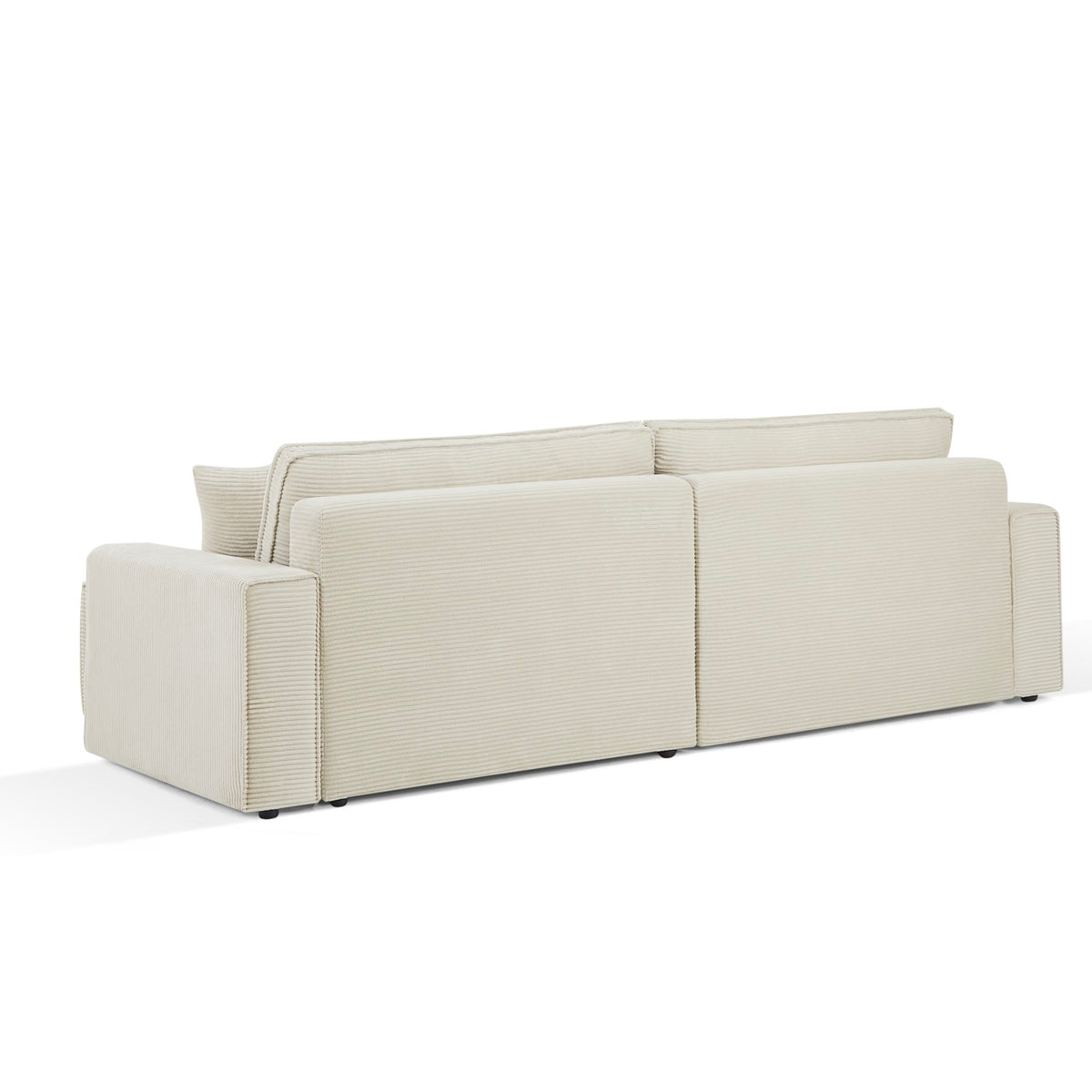 Zola - Divano angolare trasformabile e reversibile a 4 posti - Velluto a coste beige