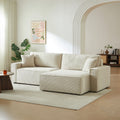 Zola - Divano angolare trasformabile e reversibile a 4 posti - Velluto a coste beige