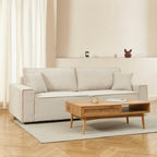 Zola - Sofá recto convertible de 3 plazas - Pana beige