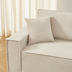 Zola - Sofá recto convertible de 3 plazas - Pana beige