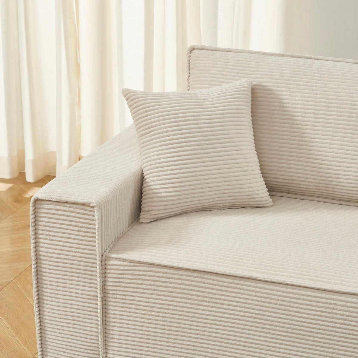 Zola - Sofá recto convertible de 3 plazas - Pana beige