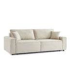 Zola - Sofá recto convertible de 3 plazas - Pana beige