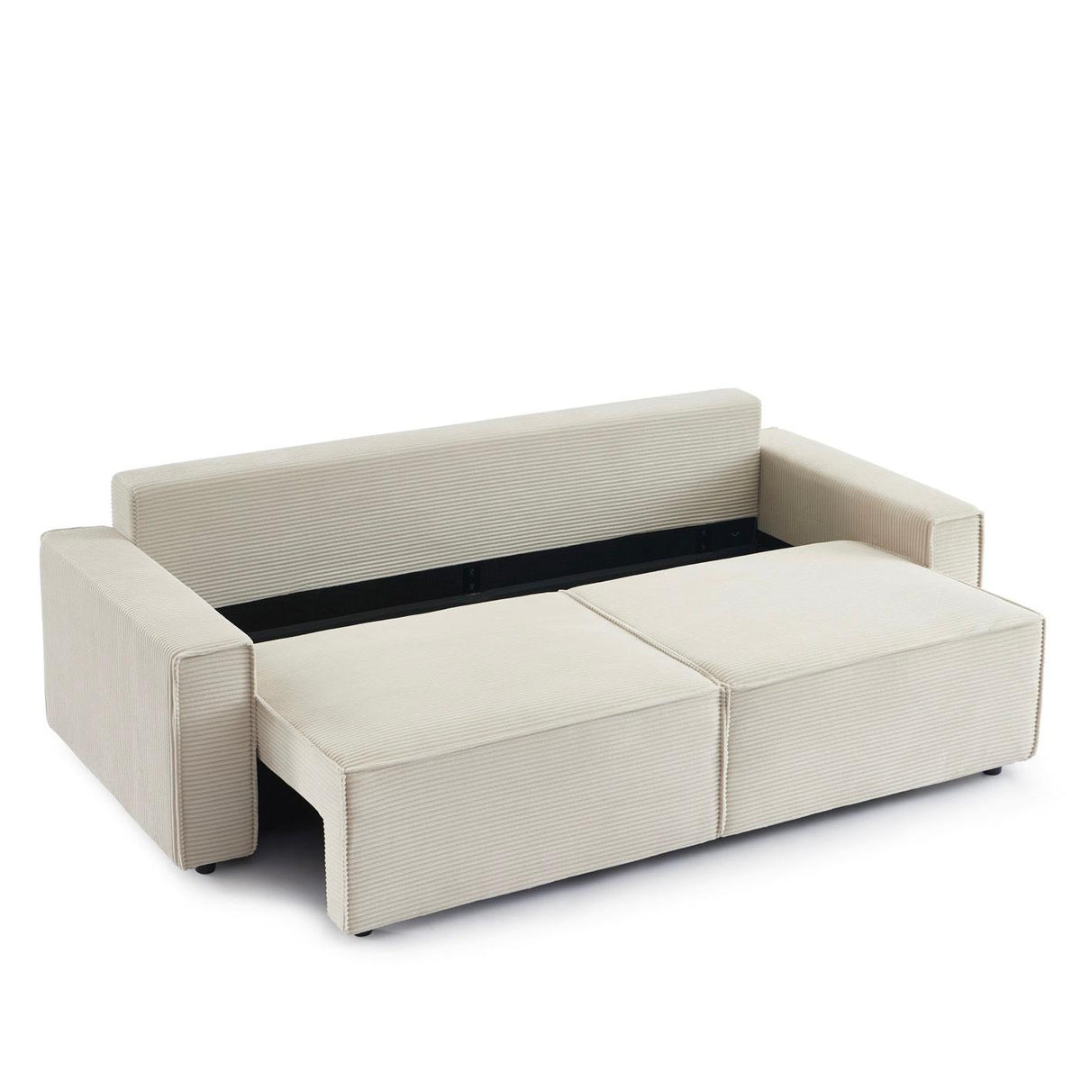 Zola - Sofá recto convertible de 3 plazas - Pana beige