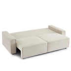 Zola - Sofá recto convertible de 3 plazas - Pana beige