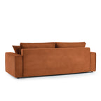 Zola - Sofá recto convertible de 3 plazas - Pana terracota