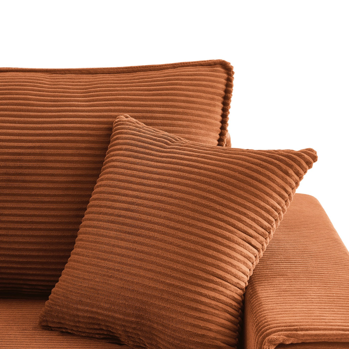 Zola - Sofá recto convertible de 3 plazas - Pana terracota