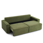 Zola - Sofá recto convertible de 3 plazas - Pana verde