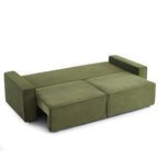 Zola - Sofá recto convertible de 3 plazas - Pana verde