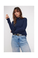 Pull Col Cheminee Zuella - Bleu Marine - 100% Cachemire Oeko-Tex - Femme