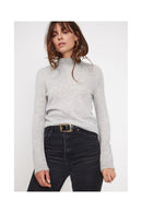 Zuella Shirttail Sweater - Gris Perla - 100% Cachemira Oeko-Tex - Mujer