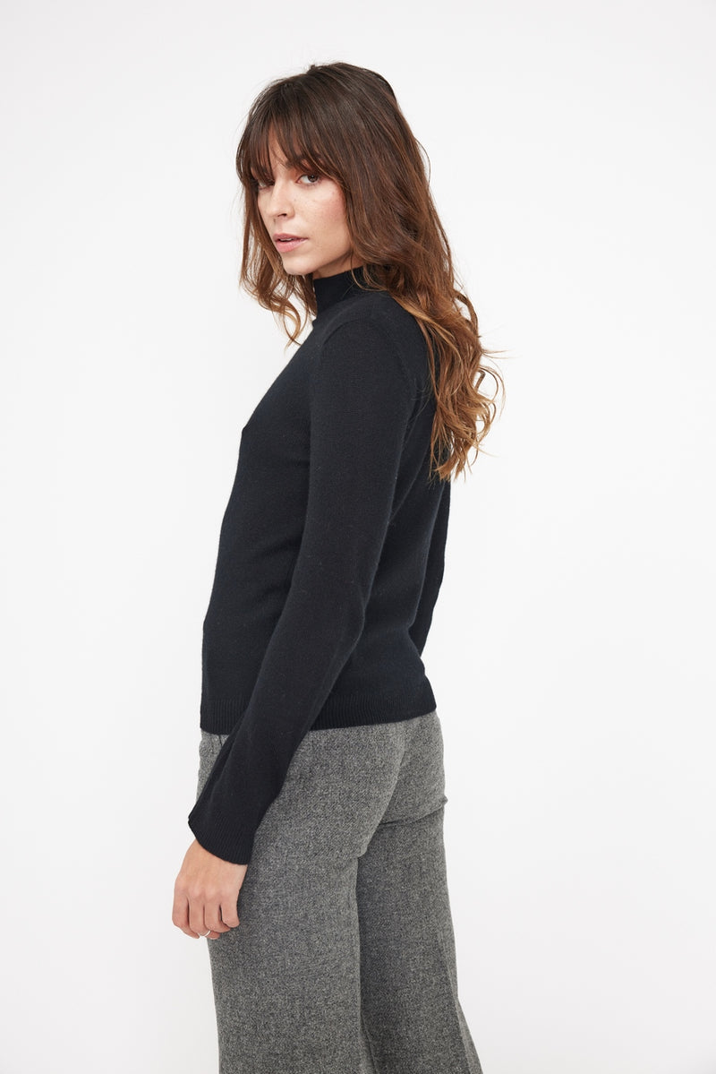 Pull Col Cheminée Zuella - Noir